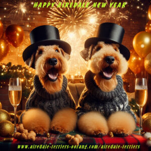 Happy Airedale Terrier New Year